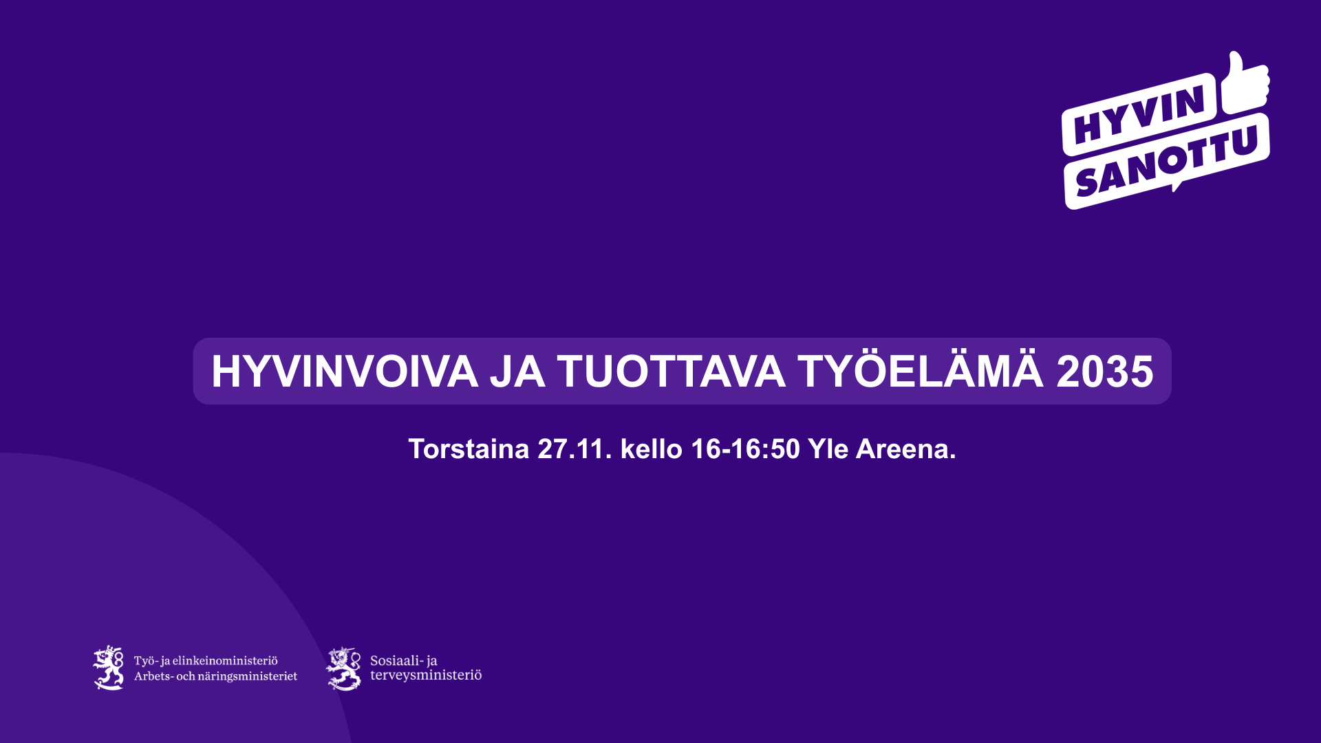 Hyvinvoiva ja tuottava työelämä 2035 logoilla