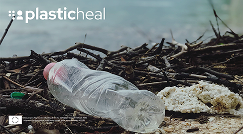 Empty plastic bottle lying on the ground