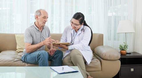 Nurse talking to a patient