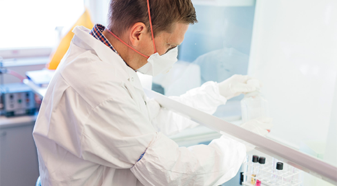 A male laboratory worker