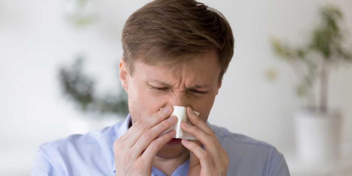 Man with a cold